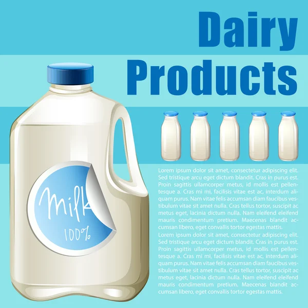Diseño infográfico con productos lácteos — Vector de stock