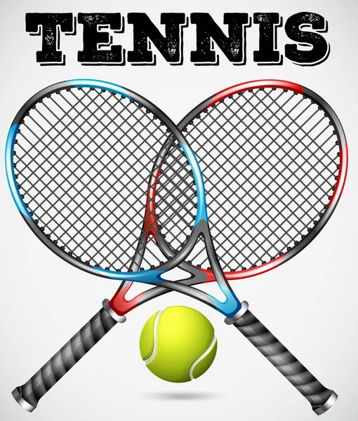 Tennis rackets and ball — Stock Vector