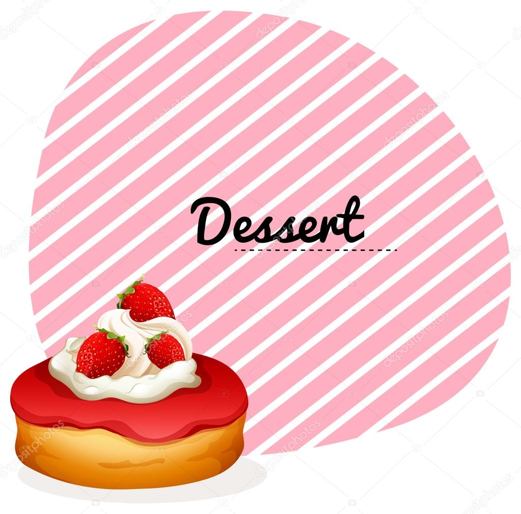 Banner design with strawberry donut