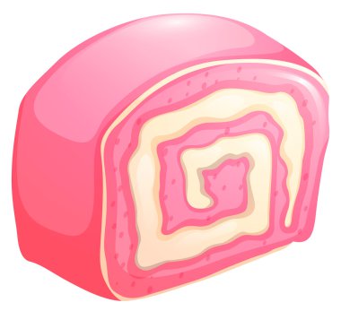 Beyaz üzerine çilek İsviçre rulo