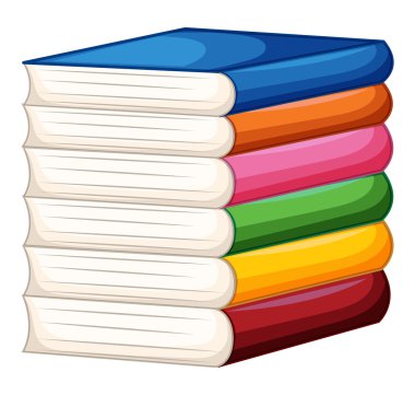 Renkli kitap yığını