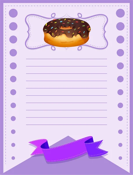 Ontwerp voor een papieren lijn met chocolade donut — Stockvector
