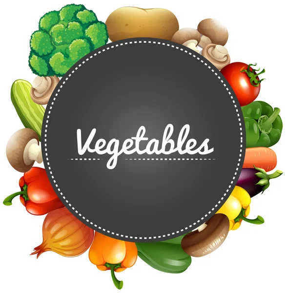 Различные виды органических овощей — стоковый вектор