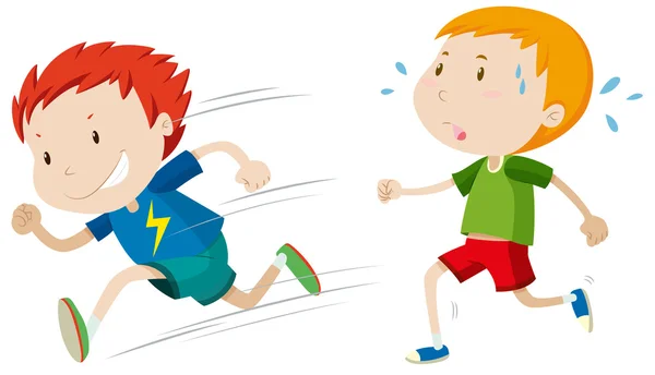 Hızlı koşucu ve yavaş runner — Stok Vektör