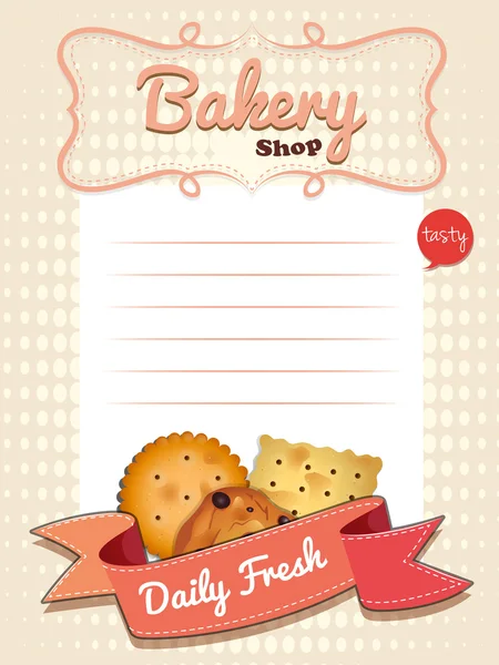 Diseño de papel de línea con galletas frescas diarias — Vector de stock