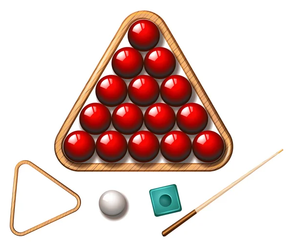 Snooker boules et bâton — Image vectorielle