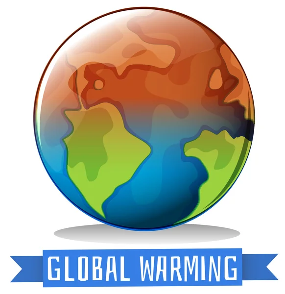 Tema del riscaldamento globale con la terra che si scalda — Vettoriale Stock