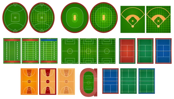 Terrains et terrains de sport — Image vectorielle