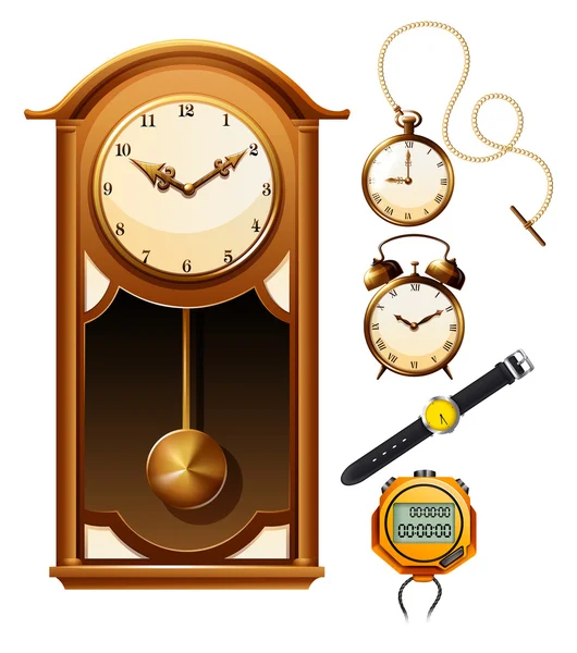 Design diverso dell'orologio — Vettoriale Stock