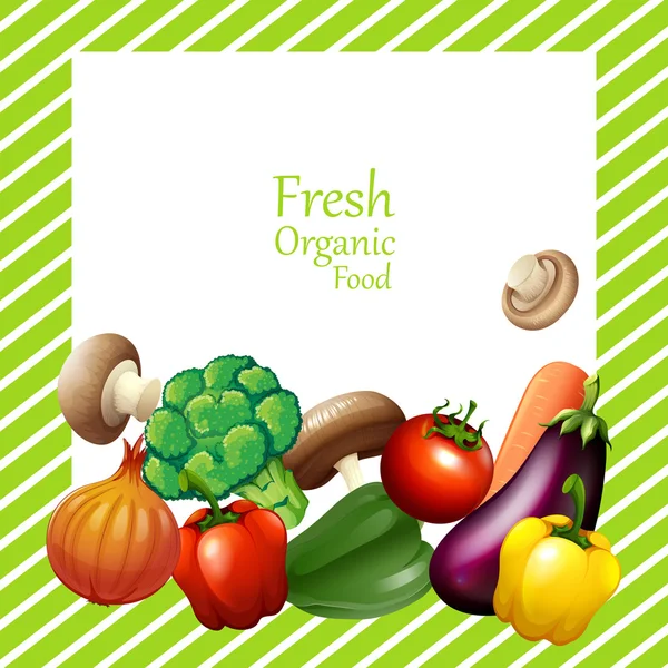 Border design with fresh vegetables — Stock Vector