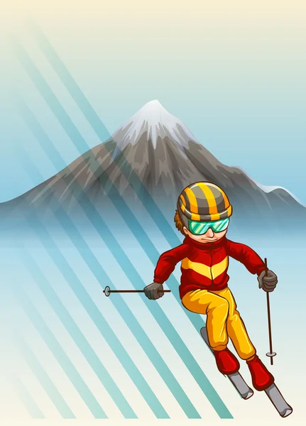 Человек, играющий на лыжах — стоковый вектор