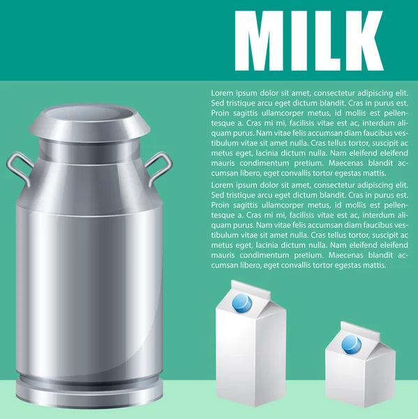 Tema de la comida con leche fresca — Vector de stock