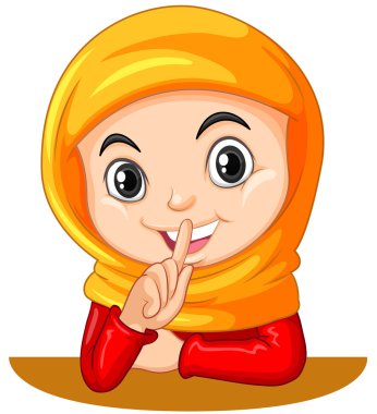 Müslüman kız el sessiz işareti