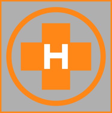 Close up helipad sign clipart