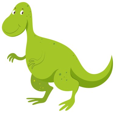 Mutlu yüz ile yeşil dinozor