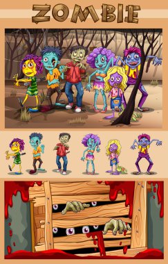 Ormanda yürüyüş zombiler