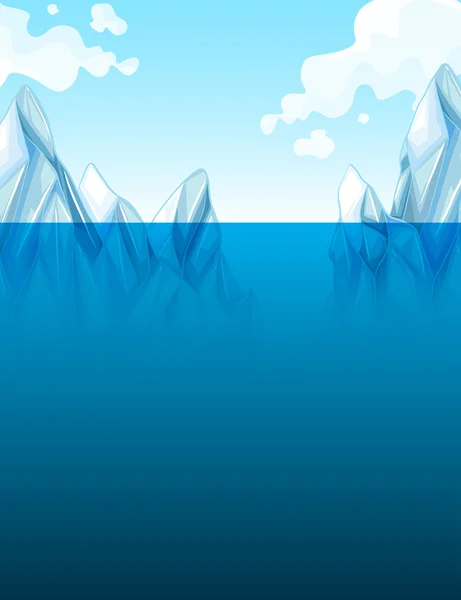 Réchauffement climatique avec iceberg — Image vectorielle