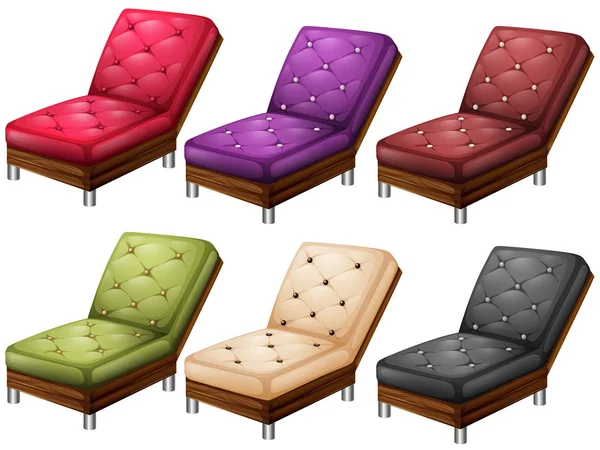 Chaises en différentes couleurs — Image vectorielle