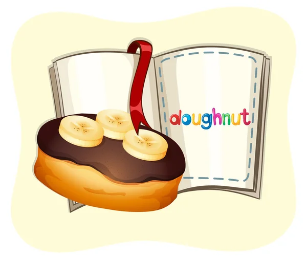 Ντόνατ με σοκολάτα και μπανάνα κάλυμμα — Διανυσματικό Αρχείο