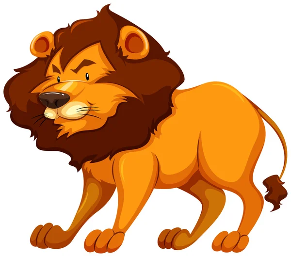 一人で立ってかわいいライオン — ストックベクタ