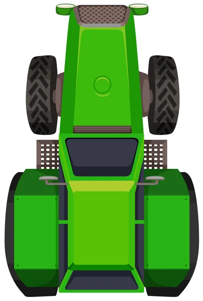 Top view of green tractor — Stock Vector