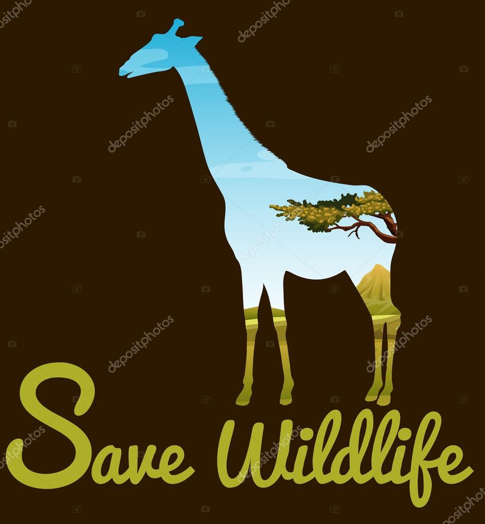 Save wildlife theme with giraffe Stock Vector Image by ©blueringmedia #88072164 Save wildlife theme with giraffe Stock Vector Image by ©blueringmedia #88072164