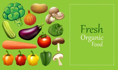 Kağıt tasarımı birçok sebze ile