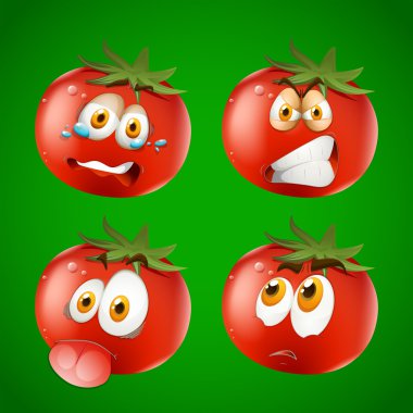 Yüz ifadesi ile taze domates