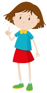 Kısa saçlı küçük kız.