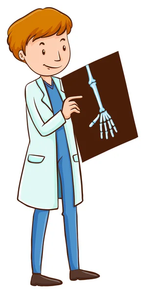 Läkaren håller röntgenfilm — Stock vektor