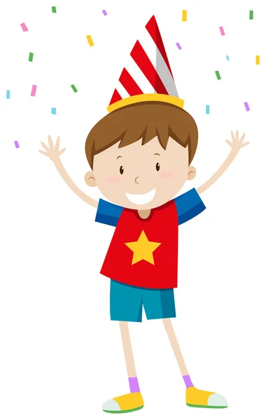 Little boy with party hat — Stock Vector