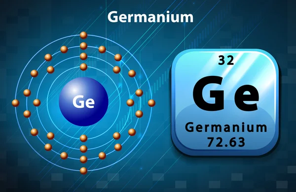 Symbol a elektronové diagram pro Germanium — Stockový vektor