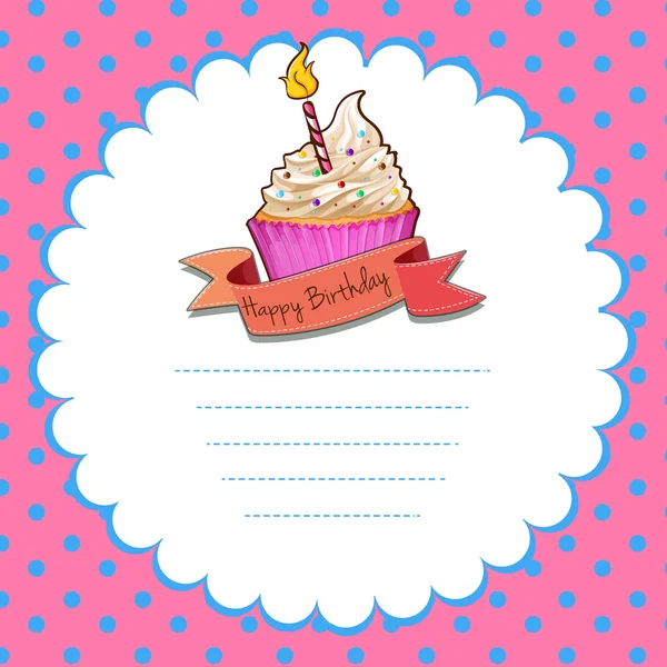 粉色小蛋糕边框设计 — 图库矢量图片