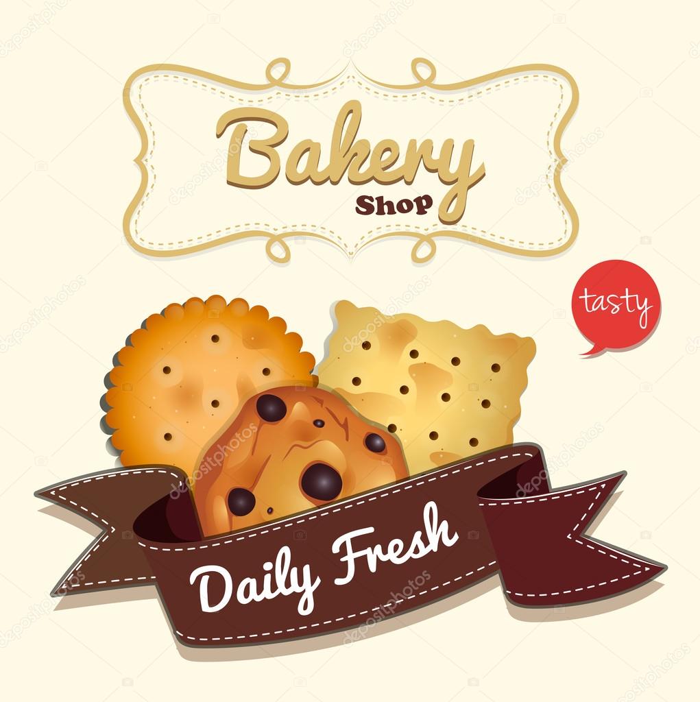 Logo design with cookies and text illustration