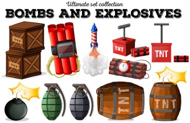 Bombs and explosive objects clipart