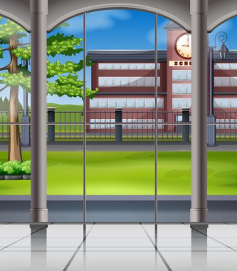 Okul kampüs penceresinden