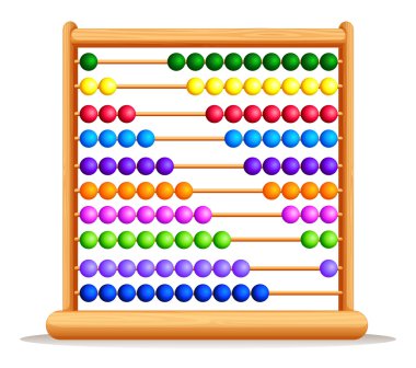 Ahşap çerçeve ile renkli abacus