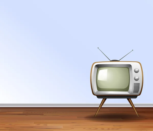 Oude TV in de kamer — Stockvector