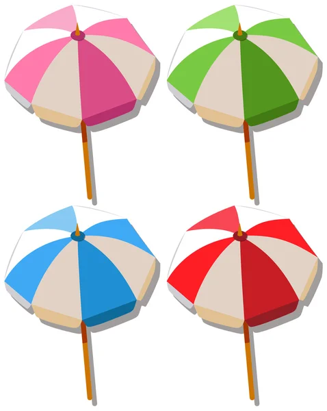 Umbrella in four colors — Stock Vector