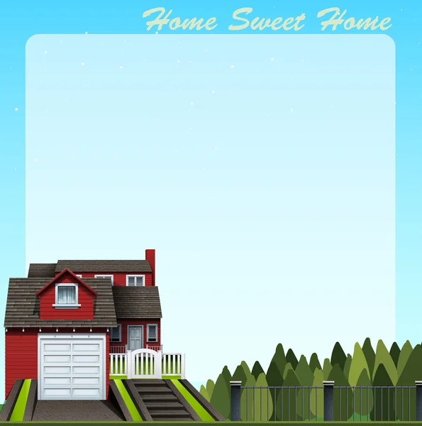 Design de frontière avec maison douce maison — Image vectorielle