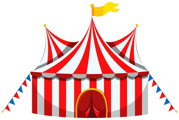 Цирковая палатка в красно-белой полоске — стоковый вектор