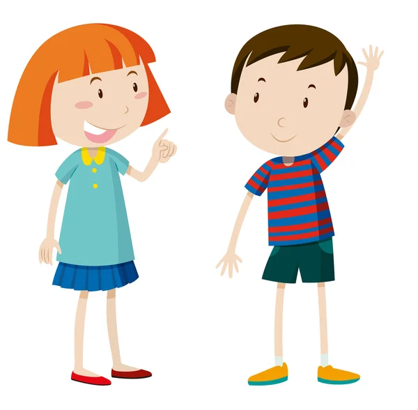 Girl and boy chatting — Stock Vector