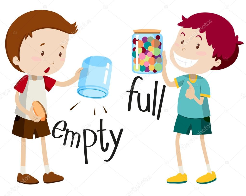 Boy with empty jar and boy with full jar Stock Vector Image by  ©blueringmedia #90839702