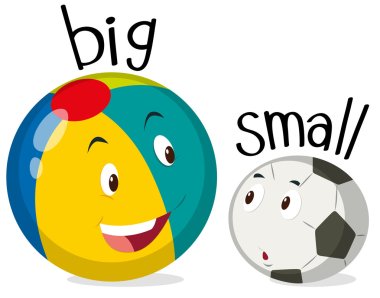 Two balls one big and one small clipart