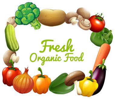 Sınır tasarlamak taze sebze ile