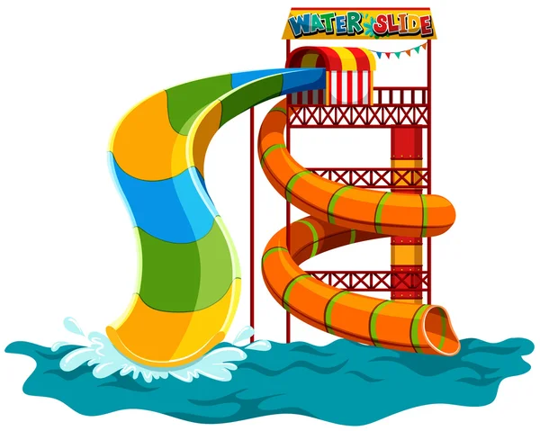 Water slide at the park — Stock Vector