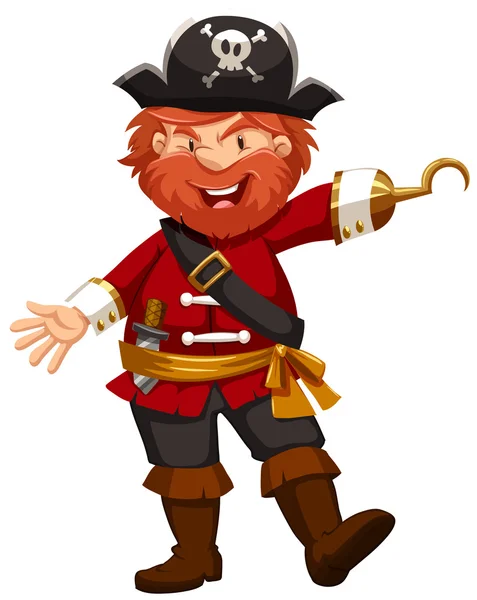 Pirate with hand of hook — Stock Vector