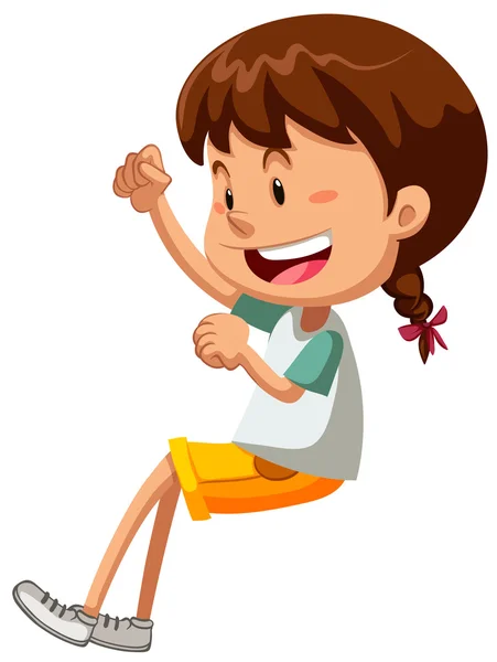 Chica con cara feliz — Vector de stock