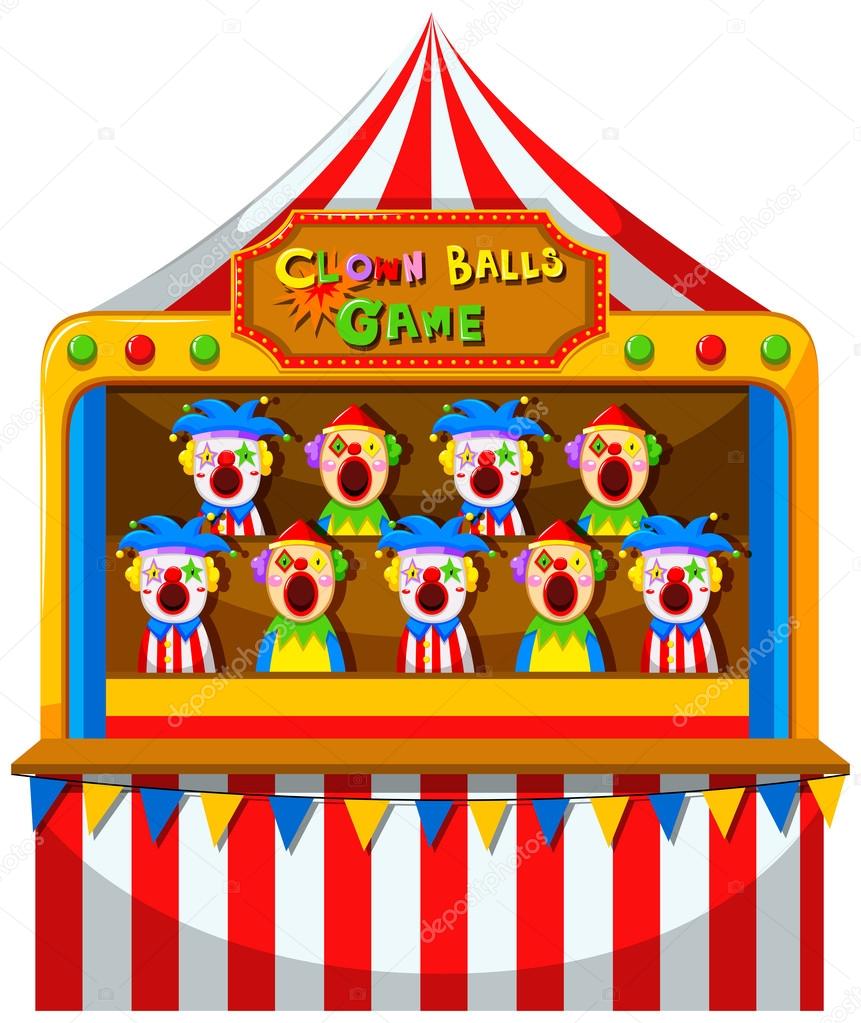 Clown ball game at the circus