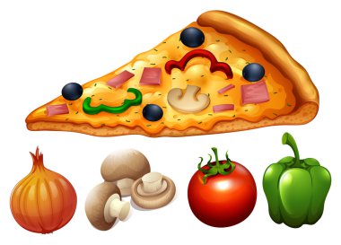 Dilim pizza ve maddeler